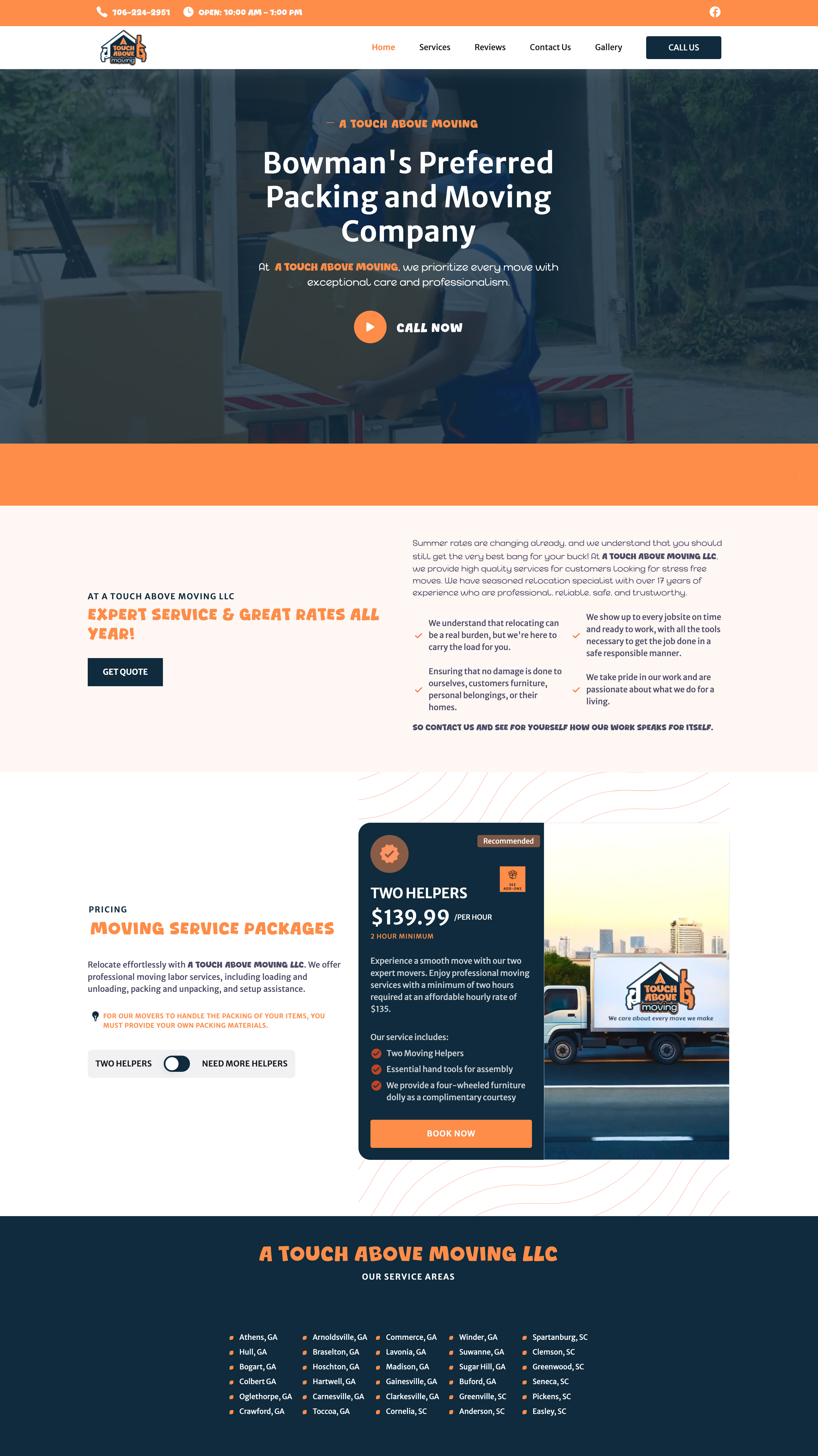 Bowman's Moving Co website