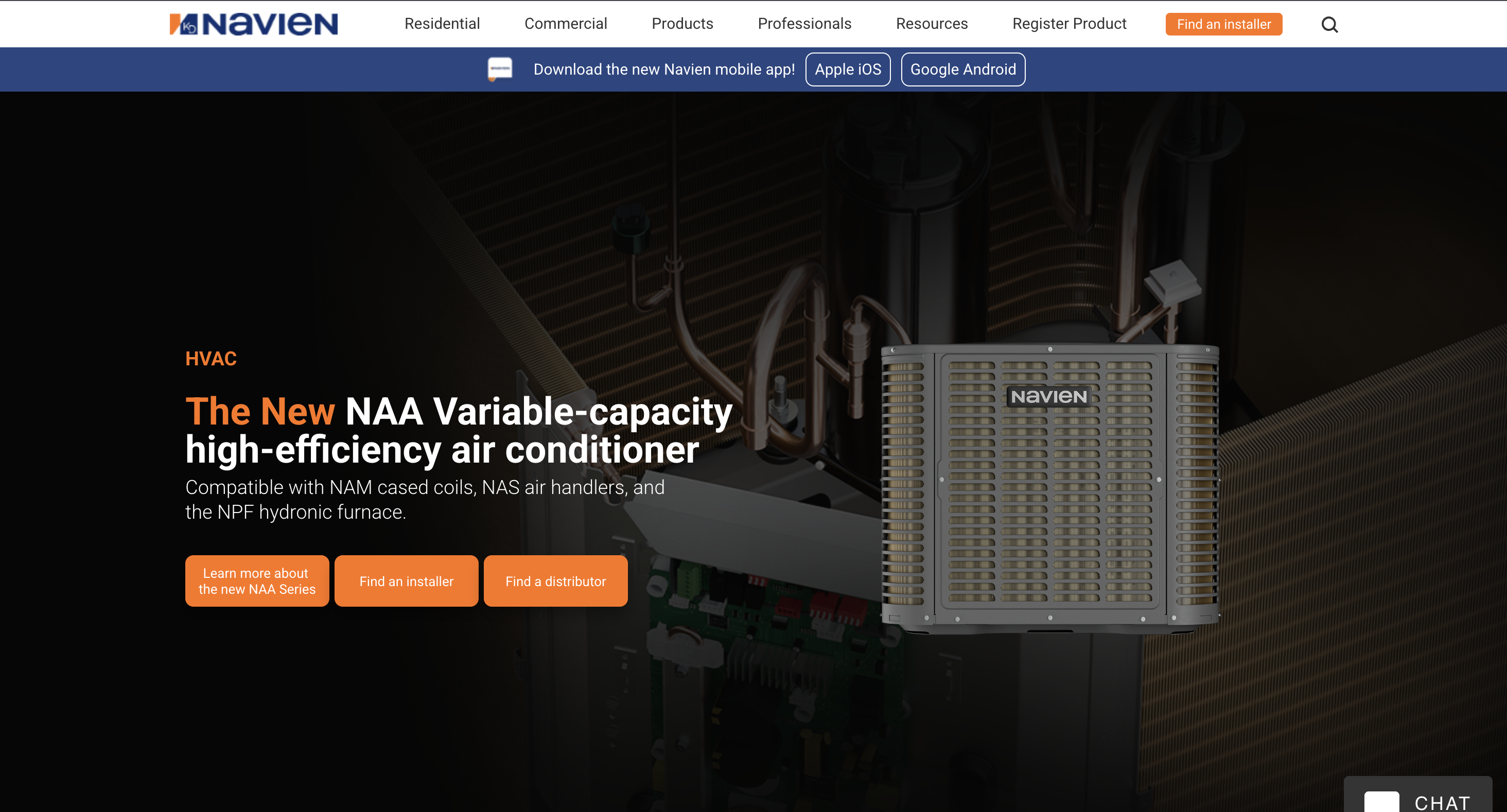 Navien website