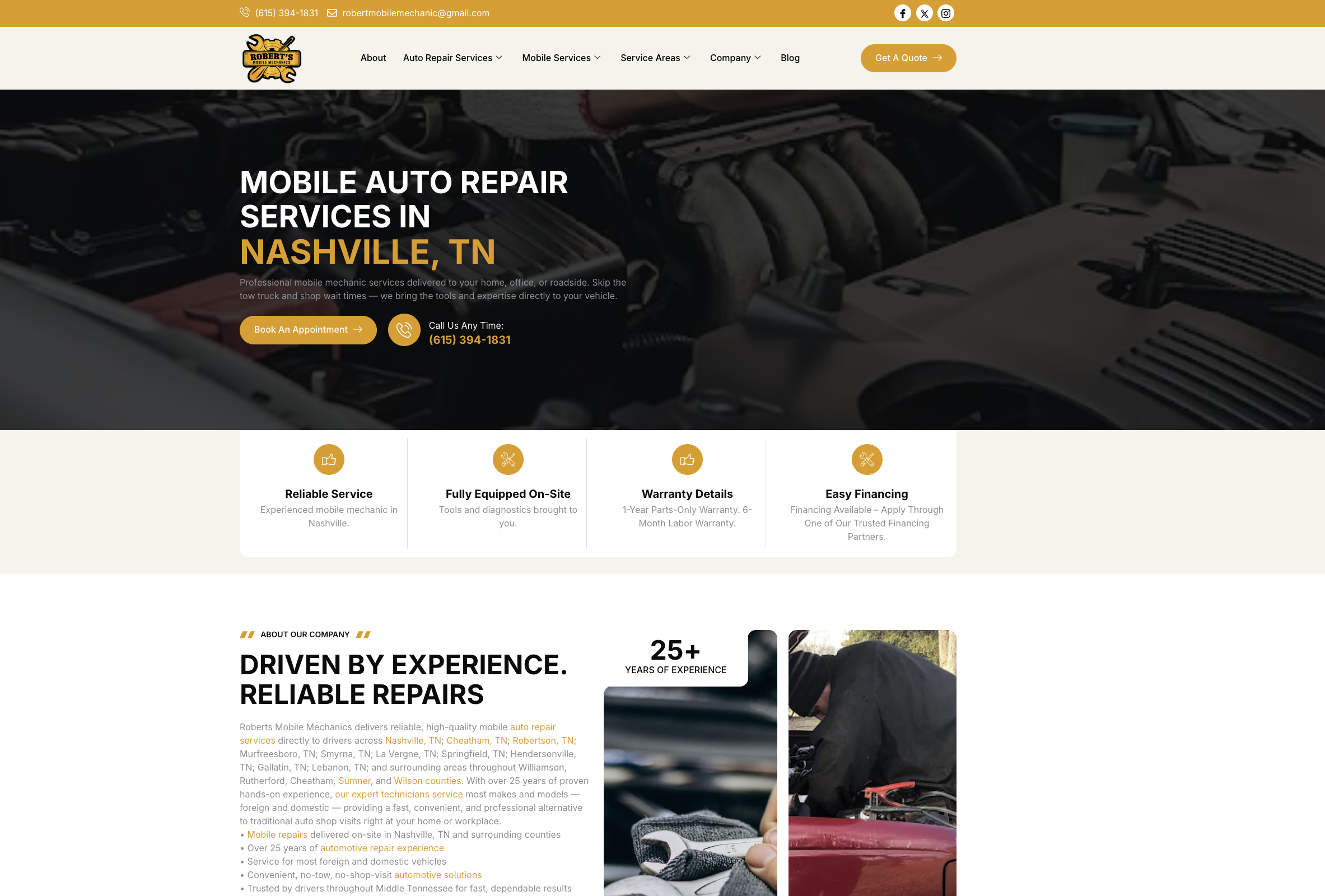 Nashville Auto Repair website